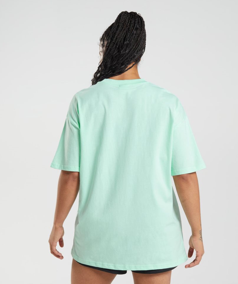 Women's Gymshark Legacy Oversized T-Shirts Light Green | CA D7A063